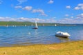 Iskar Lake sailing boats regatta Bulgaria Royalty Free Stock Photo